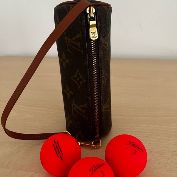 Louis Vuitton Monogram Papillon Golf Ball Holder EUC NWOT dust bag France - Picture 15 of 16
